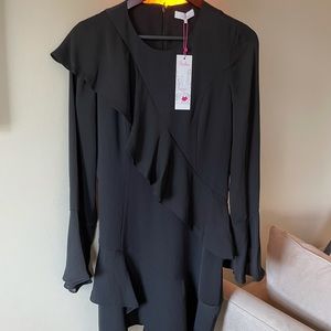 Long sleeve Black Dress. black and flowy